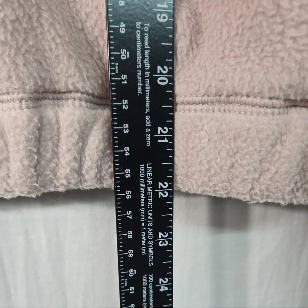 NWT Abercrombie Fitch 1/4 Zip Sherpa Cropped Pullover Women's S Pink Mock Neck